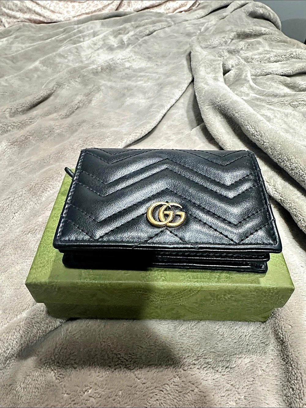 Gucci GG Marmont Card Case Wallet Black